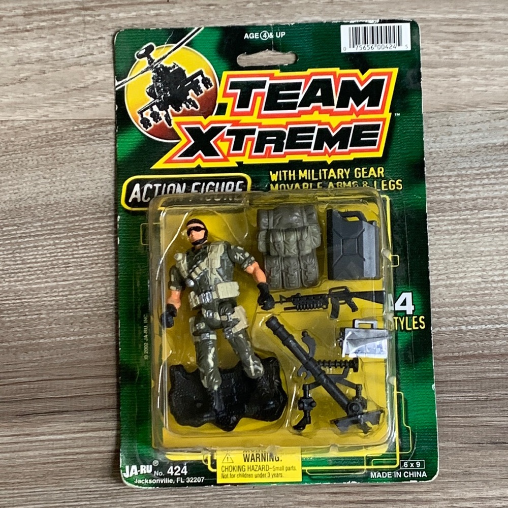 Ja-ru 2002 Team Xtreme Military Action Figure & Gear Jaru 424 Army Man Vintage 🆕